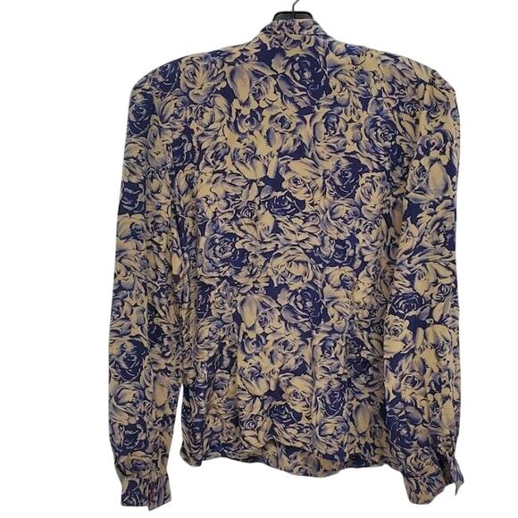Vintage Nora Noh 100% Silk Floral Blouse Size 6 Rare Designer Heritage - Picture 3 of 3